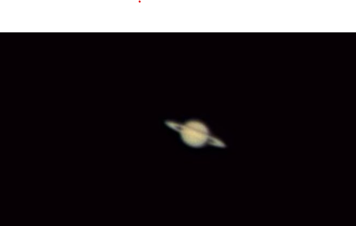 Saturn photographed through telescope